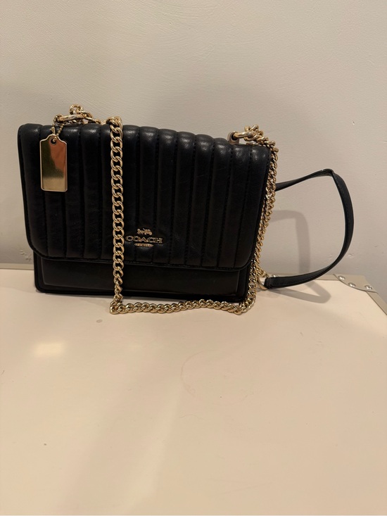 Coach Handbags - Coach Black Quilted Leather Crossbody with Gold Chain